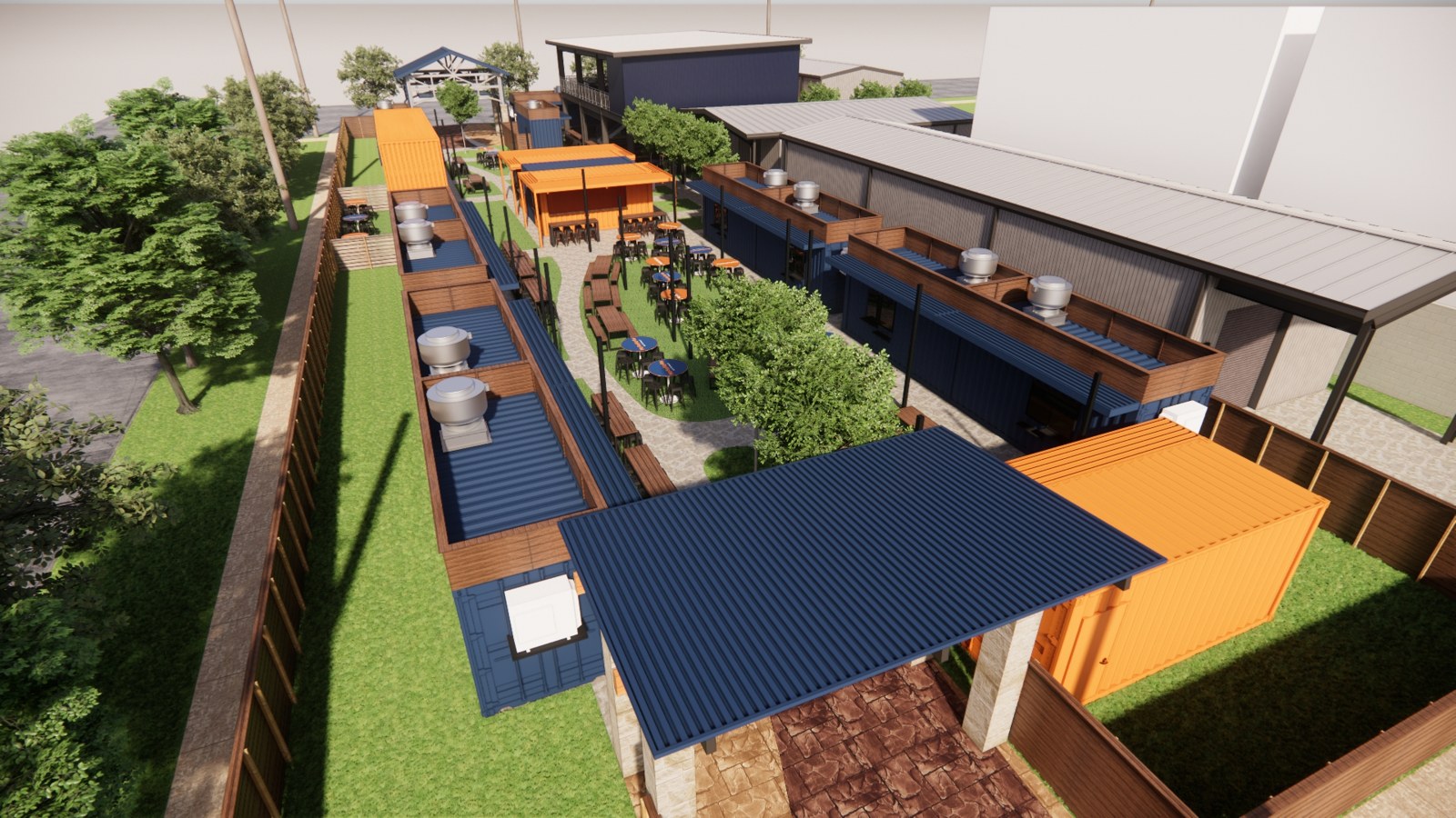 Concept rendering of the EADO food park design study